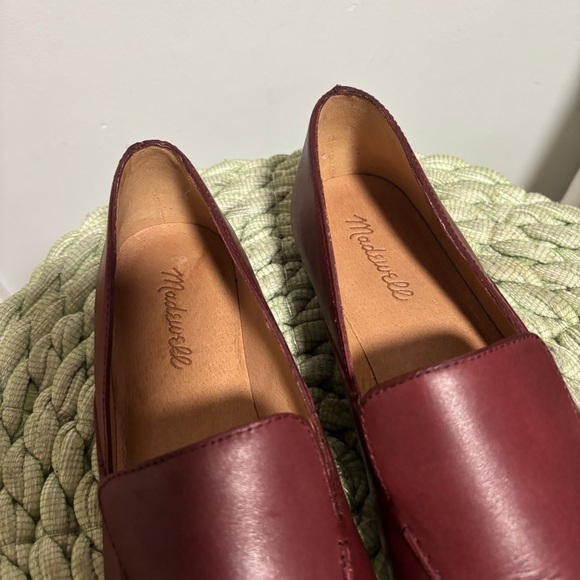 Madewell The Frances Skimmer in Pinot Noir Wine Red Leather Loafers Size 8.5 - Picture 8 of 11